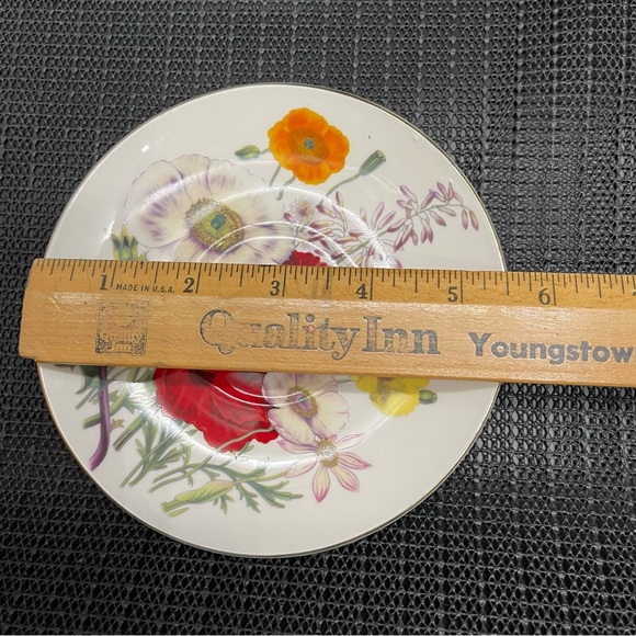 Grace Teaware Tea for One Cup Saucer Infuser With Lid Teapot Poppy Design - Picture 6 of 16